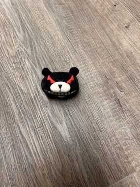 Black Plush Bear Hair Clip with Red Eye Accents - Cute Hair Accessory